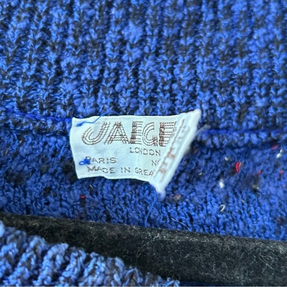 Jaeger VTG Wool Blend Women’s Knit Sweater Fit Small 32”Blue Retro Dolman Sleeve - Picture 6 of 13